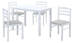 Z0ND0 Set mobilier sufragerie Sesiones (alb + bej gri) (pentru 4 persoane). 1116505