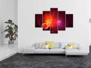Tabloul modern cu abstracțiune roz (150x105 cm)