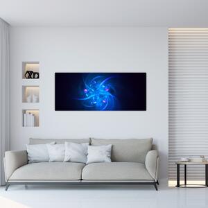 Tabloul modern cu abstracțiune albastră (120x50 cm)
