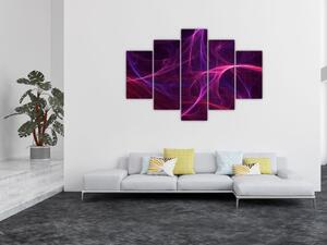 Tabloul abstract cu linii curbe (150x105 cm)