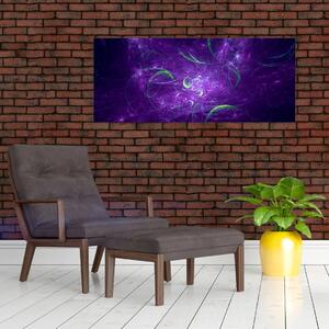 Tablou -abstracție violetă (120x50 cm)