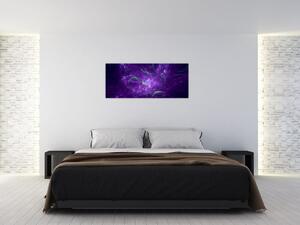 Tablou -abstracție violetă (120x50 cm)