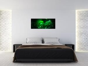 Tablou - abstracție verde (120x50 cm)