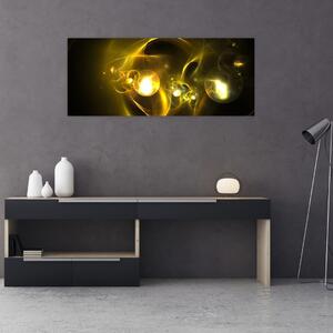 Tabloul abstract cu bile galbene (120x50 cm)