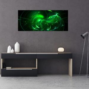Tablou - abstracție verde (120x50 cm)