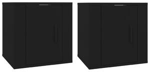 Dulapuri TV montate pe perete, 2 buc., negru, 40x34,5x40 cm