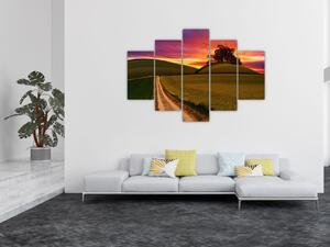Tablou cu câmp și cerul colorat (150x105 cm)