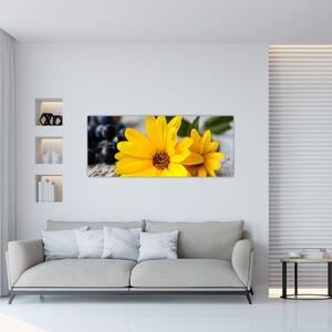 Tablou cu flori galbene (120x50 cm)