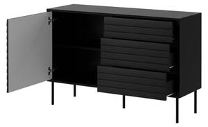 Set mobilier living Hermano II (Negru + Nuc warnia) . 1105958