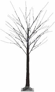 HOMCOM Brad de Crăciun Luminos Tip Mesteacăn, 150 cm, 96 Led-uri, Bază Lată, pentru Interior și Exterior, Maro | Aosom Romania