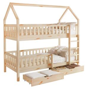 Z0ND0 Pat etajat pentru copii 90 cm Virtuoso (natural) (cu somieră) (cu sp. depozitare). 1116556