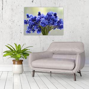 Tablou buchet cu flori albastre (70x50 cm)
