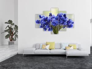 Tablou buchet cu flori albastre (150x105 cm)