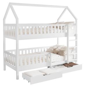 Z0ND0 Pat etajat pentru copii 90 cm Virtuoso (alb) (cu somieră) (cu sp. depozitare). 1116555