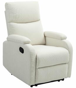 HOMCOM Fotoliu Recliner din In cu Suport Reglabil pentru Picioare, 69x91,5x103 cm, Alb crem | Aosom Romania