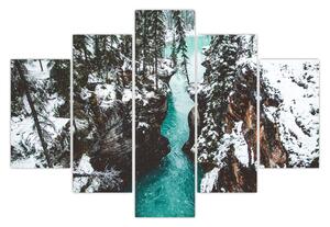 Tablou - râul de munte iarna (150x105 cm)