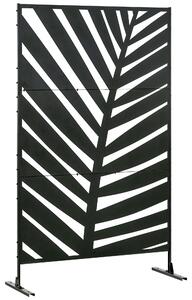 Outsunny Panou de Intimitate pentru Exterior din Metal, 122 x 198 cm, Separator Decorativ cu Suport și Șuruburi de Expansiune, Panou Autoportant pentru Grădină, Terasă, Piscină, Frunză de Bananier | Aosom Romania