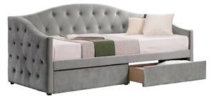Z0ND0 Pat de o persoană (divan) 90 cm Zonas (gri) (cu somieră) (cu sp. depozitare). 1116569
