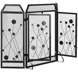 HOMCOM Paravan Antiscantei pentru Semîneu, Pliabil, Usa Magnetica, din Metal Otel, Negru, 125 x 80 cm Pliabil Magnetica | Aosom Romania