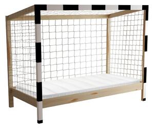 Z0ND0 Pat pentru copii 90 cm Facilmente (natural + alb + negru) (cu somieră) (cu sp. depozitare). 1116345