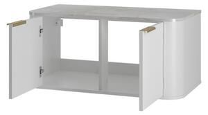 Z0ND0 Set mobilier baie Mekona I (Negru mat + Marmură Negru + auriu) (cu sifon). 1103873