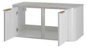 Z0ND0 Set mobilier baie Mekona I (Negru mat + Marmură Negru + auriu) (cu sifon). 1103873