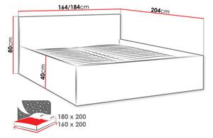 Pat matrimonial 160 cm Noralan 160 (Alb alpin) (cu somieră). 1104293