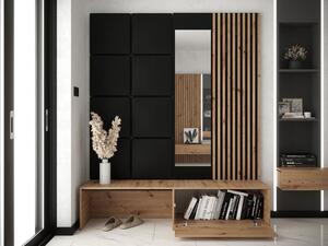 Mobilier hol Anrolat I (Stejar artisan + Negru + maro) (cu oglindă). 1104704
