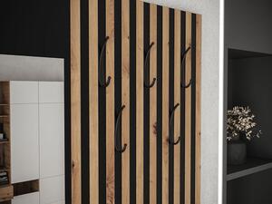 Mobilier hol Anrolat I (Stejar artisan + Negru + maro) (cu oglindă). 1104704