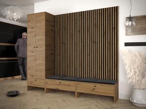 Mobilier hol Esmaldos VI (Stejar artisan + Negru) . 1104724
