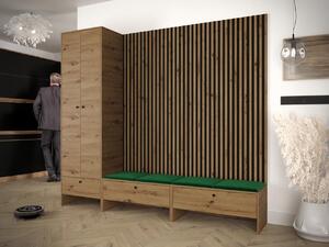 Z0ND0 Mobilier hol Esmaldos VI (Stejar artisan + Negru + Verde) . 1104727