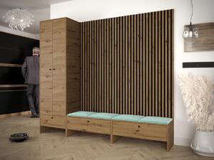 Z0ND0 Mobilier hol Esmaldos VI (Stejar artisan + Negru + verde deschis) . 1104722