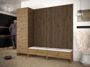 Mobilier hol Esmaldos VI (Stejar artisan + Negru + Alb) . 1104729