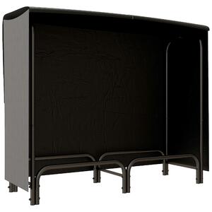 Outsunny Suport pentru Lemne din Metal cu Rastel Reglabil, Geantă de Pânză și Husă Impermeabilă, 120x36x99 cm, Negru | Aosom Romania