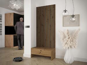 Mobilier hol Esmaldos VII (Stejar artisan + Negru) . 1104730