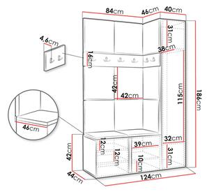 Mobilier hol Tovenaz X (grafit) (cu oglindă). 1104783