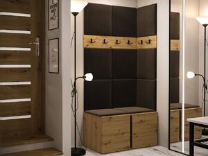 Z0ND0 Mobilier hol Tovenaz I (Stejar artisan + Negru + maro) . 1104767