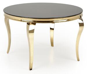 Masă Houston 1813Auriu, Negru, 8cm, Sticlă călită, Metal