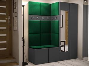 Z0ND0 Mobilier hol Tovenaz XII (grafit + Verde) (cu oglindă). 1104829