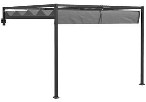 Outsunny Pergolă Grădină Înclinată cu Acoperiș Retractabil 297x397x220 cm Spațiu Relaxare Aer Liber Gri | Aosom Romania