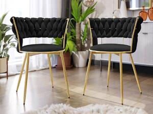 Z0ND0 Set 3 buc scaune sufragerie Archie DC 1141 (Negru + auriu) . 1105891