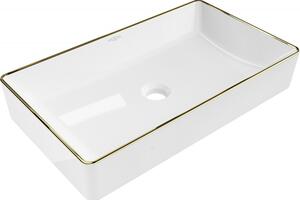 Mexen Nadia, chiuveta blat 620x355x115 mm, margine alb-aurie, 21616005