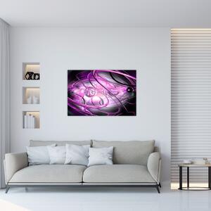 Tabloul cu abstracție frumoasă în violet (90x60 cm)