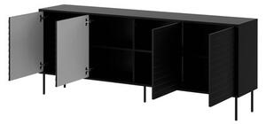 Set mobilier living Hermano II (Negru + Nuc warnia) . 1105958