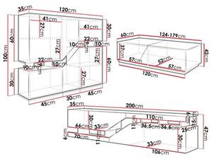 Set mobilier living Bokas II (Alb + Stejar wotan) . 1105945