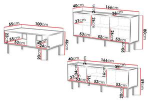 Set mobilier living Grotzi I (Cașmir + Negru) . 1105951