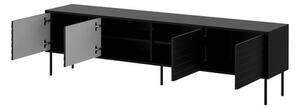 Set mobilier living Hermano I (Negru + Nuc warnia) . 1105956