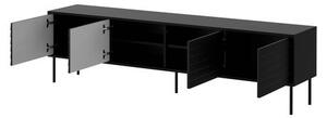 Set mobilier living Hermano I (Negru + Nuc warnia) . 1105956