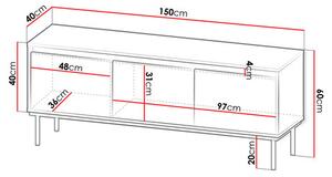 Dulap TV Gelean 3D (Alb + auriu) . 1106216