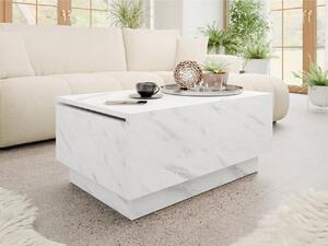 Măsuță cafea Nasonat 90 x 60 (marmură alb) (cu sp. depozitare). 1103744